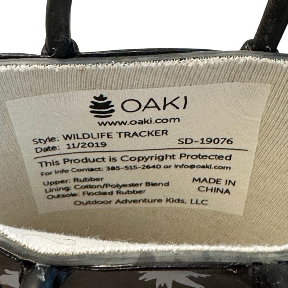 Oaki Black Wildlife Tracker Rain Boots Toddler 4T NWT - Picture 8 of 10